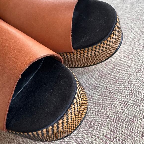 NWOB Free People Demi Platform Sandals Tan Leather Boho bohemian Size 41 / 10.5 - Picture 6 of 9